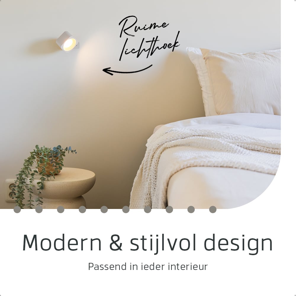 Vierkante Oplaadbare Wandlamp Wit - Draadloze Verlichting voor Binnen | Latium