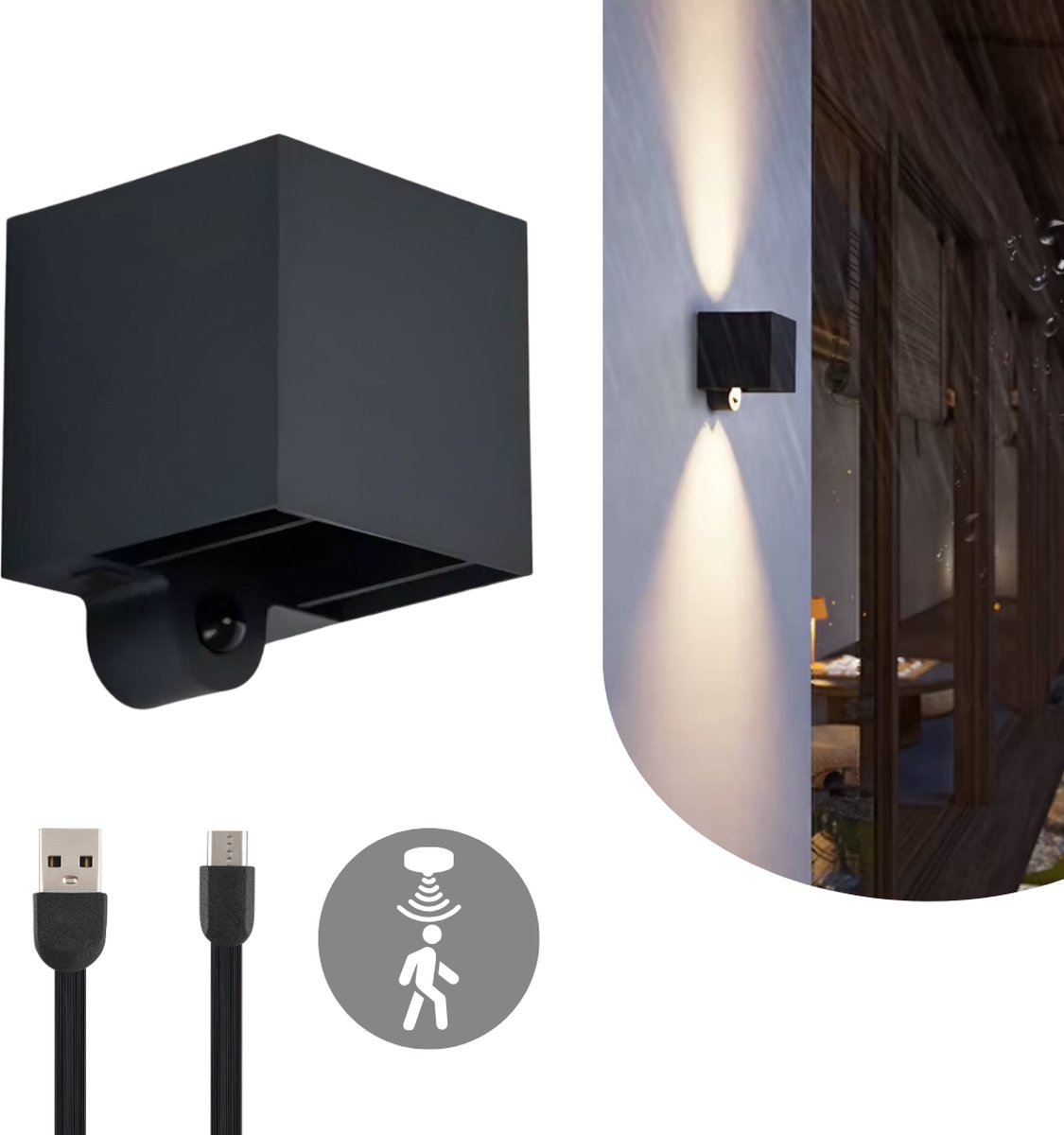 Latium Oplaadbare Buitenlamp met Bewegingssensor
