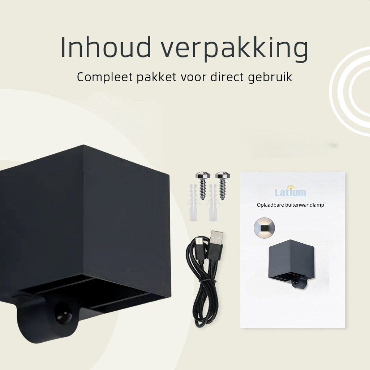 Latium Oplaadbare Buitenlamp met Bewegingssensor