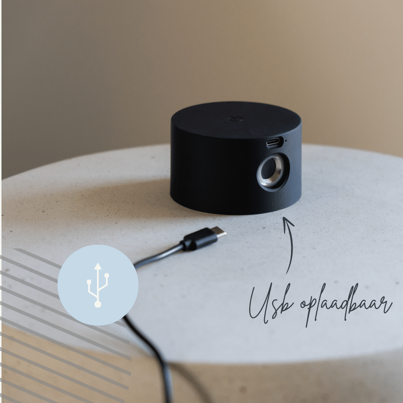 Ronde Oplaadbare Wandlamp Zwart - Draadloze Verlichting voor Binnen | Latium