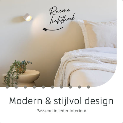 Vierkante Oplaadbare Wandlamp Wit - Draadloze Verlichting voor Binnen | Latium
