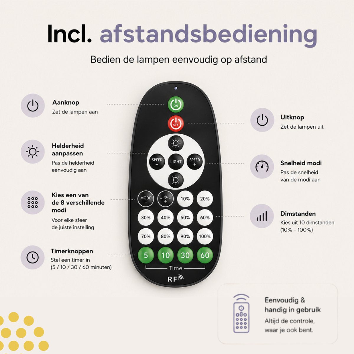 Latium Lichtsnoer 10m met Afstandsbediening