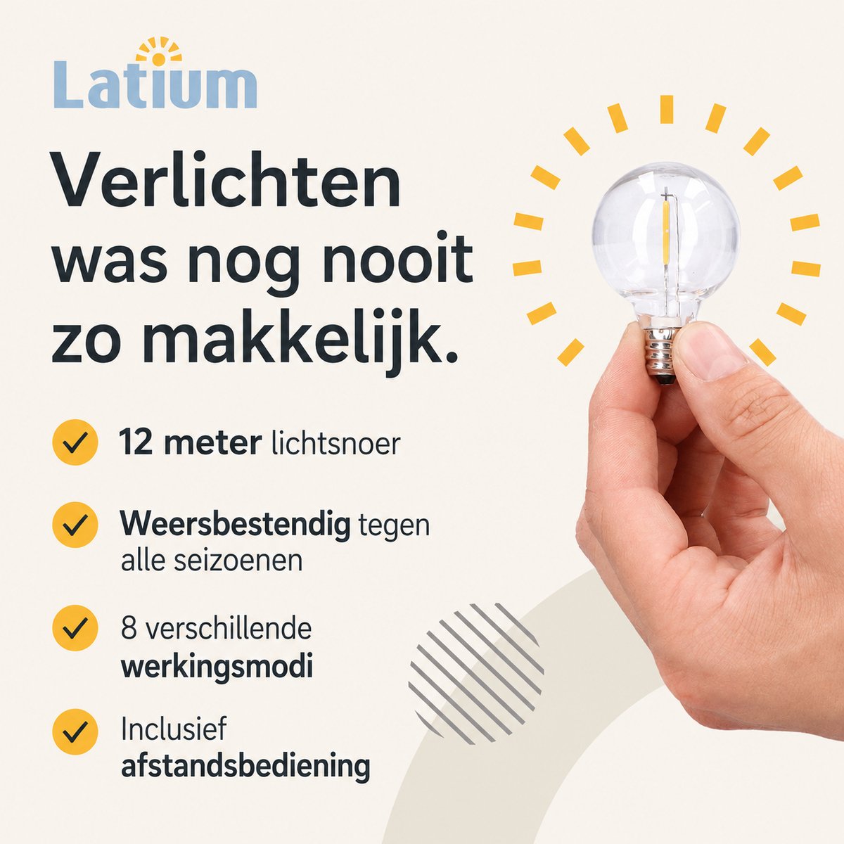 Latium Lichtsnoer 10m met Afstandsbediening