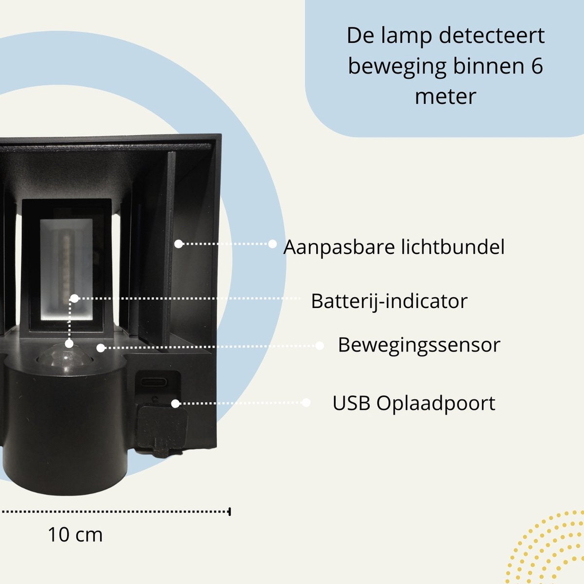 Latium Oplaadbare Buitenlamp met Bewegingssensor