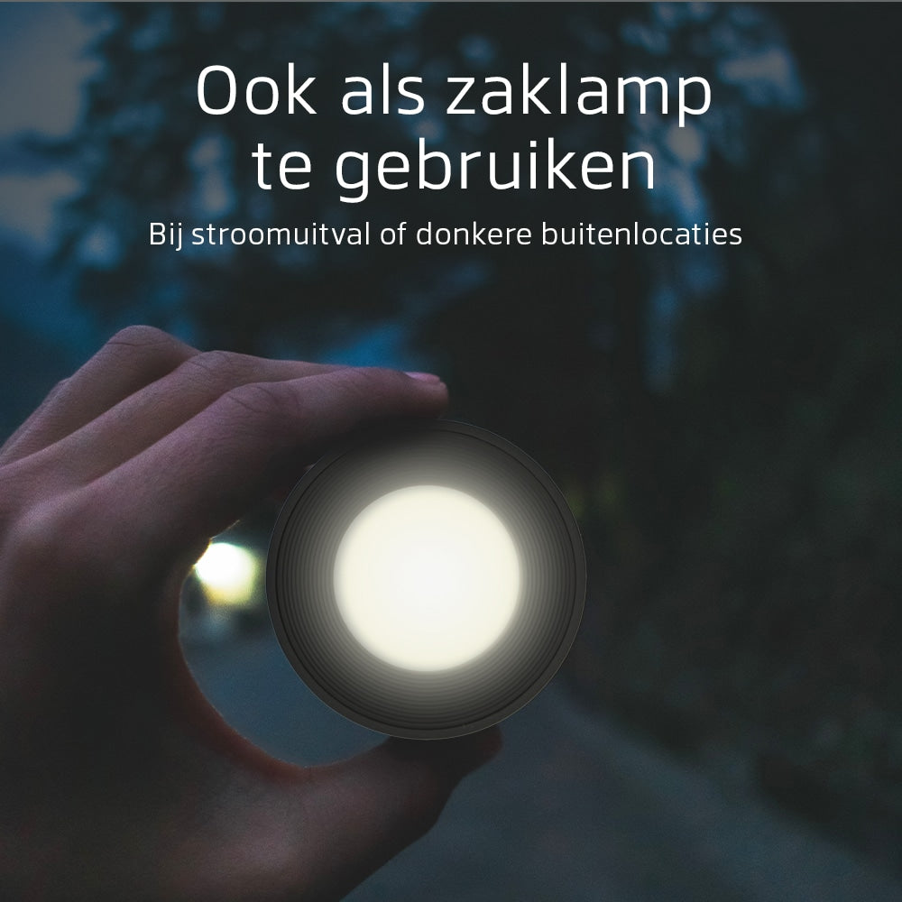 Ronde Oplaadbare Wandlamp Zwart -  Draadloze Verlichting voor Binnen | Latium