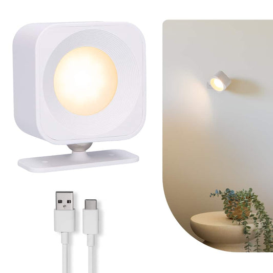 Vierkante Oplaadbare Wandlamp Wit - Draadloze Verlichting voor Binnen | Latium