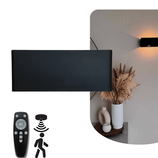 Oplaadbare Wandlamp met Afstandsbediening en Bewegingssensor – Zwart