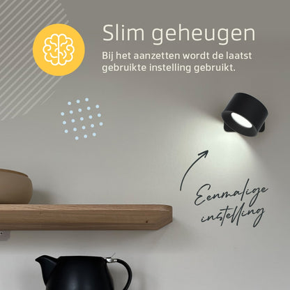 Oplaadbare Wandlamp met Afstandsbediening Zwart - Draadloze Verlichting voor Binnen | Latium