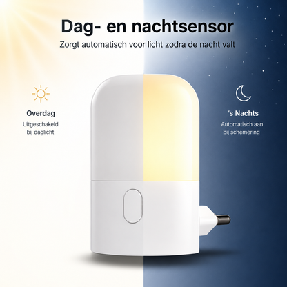 Latium Nachtlampje voor Stopcontact met Dag en Nacht Sensor