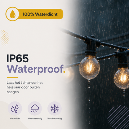 Latium Solar Lichtsnoer 10m met Afstandsbediening - Waterdicht