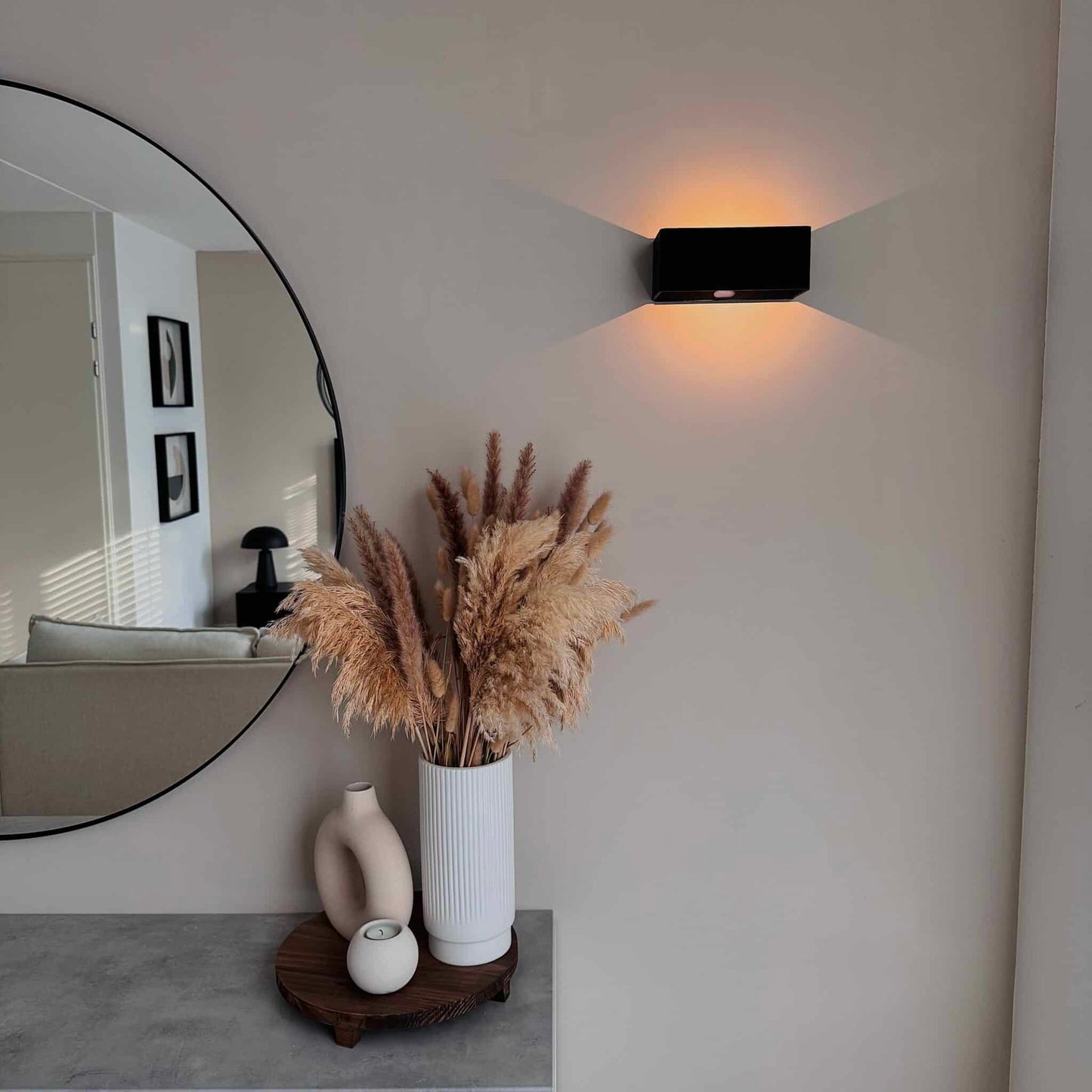 Oplaadbare Wandlamp met Afstandsbediening en Bewegingssensor – Zwart