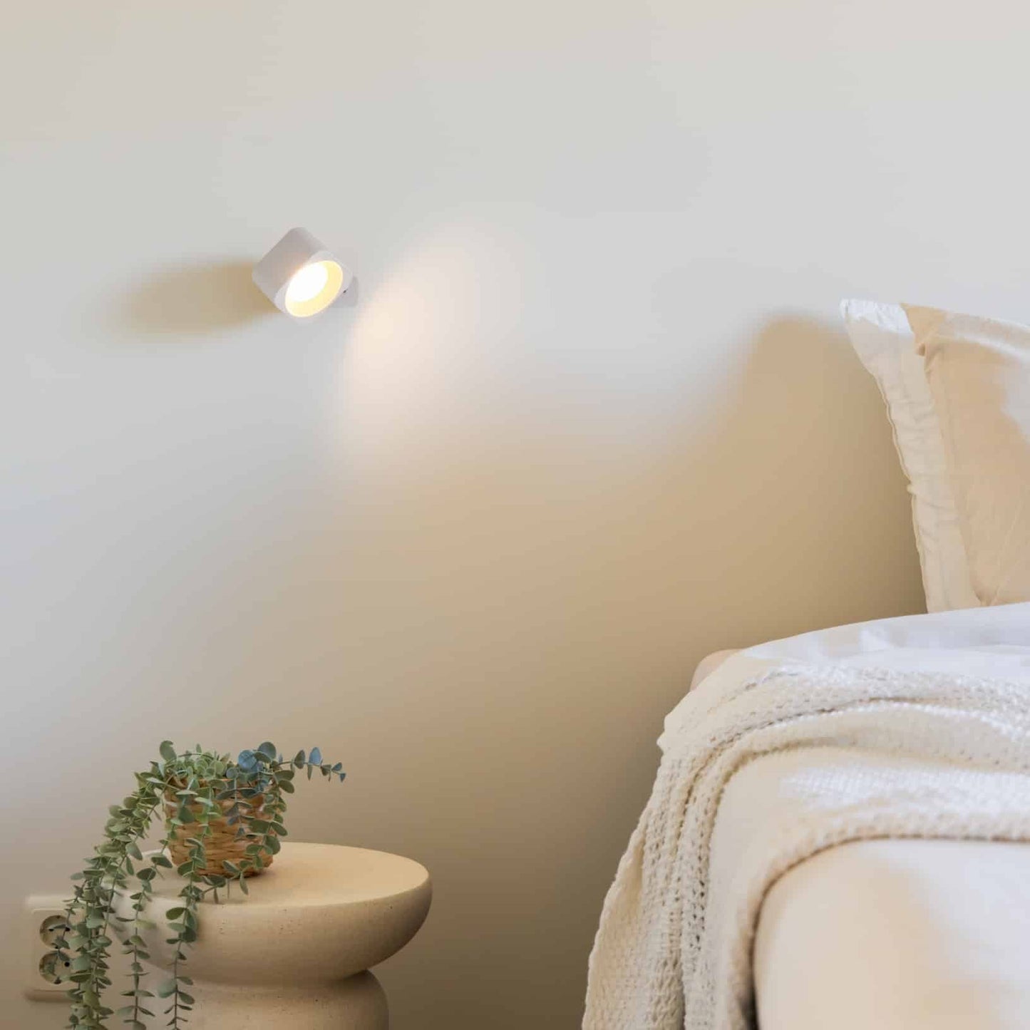 Vierkante Oplaadbare Wandlamp Wit - Draadloze Verlichting voor Binnen | Latium