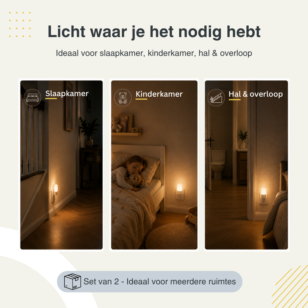 Latium Nachtlampje voor Stopcontact met Dag en Nacht Sensor