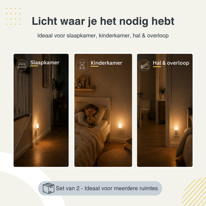 Latium Nachtlampje voor Stopcontact met Dag en Nacht Sensor