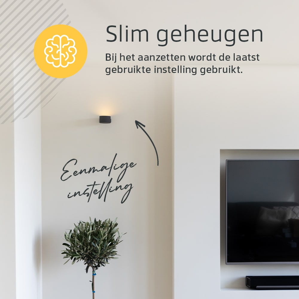 Latium Oplaadbare Wandlamp - Rond Zwart
