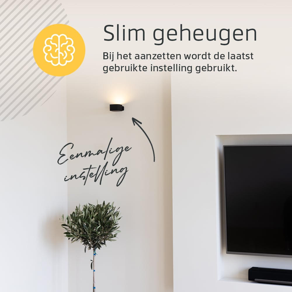Vierkante Oplaadbare Wandlamp Zwart - Draadloze Verlichting voor Binnen | Latium