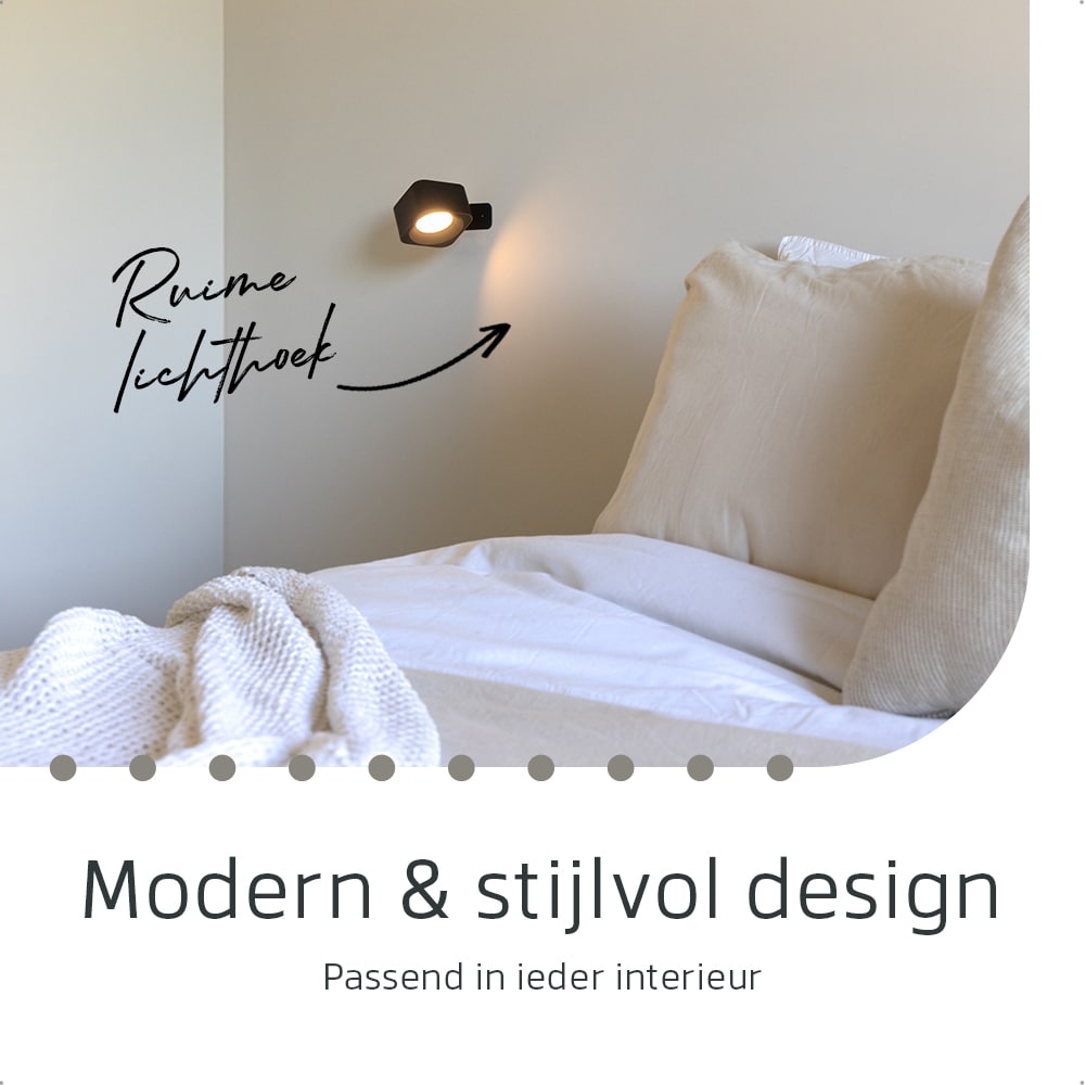 Vierkante Oplaadbare Wandlamp Zwart - Draadloze Verlichting voor Binnen | Latium