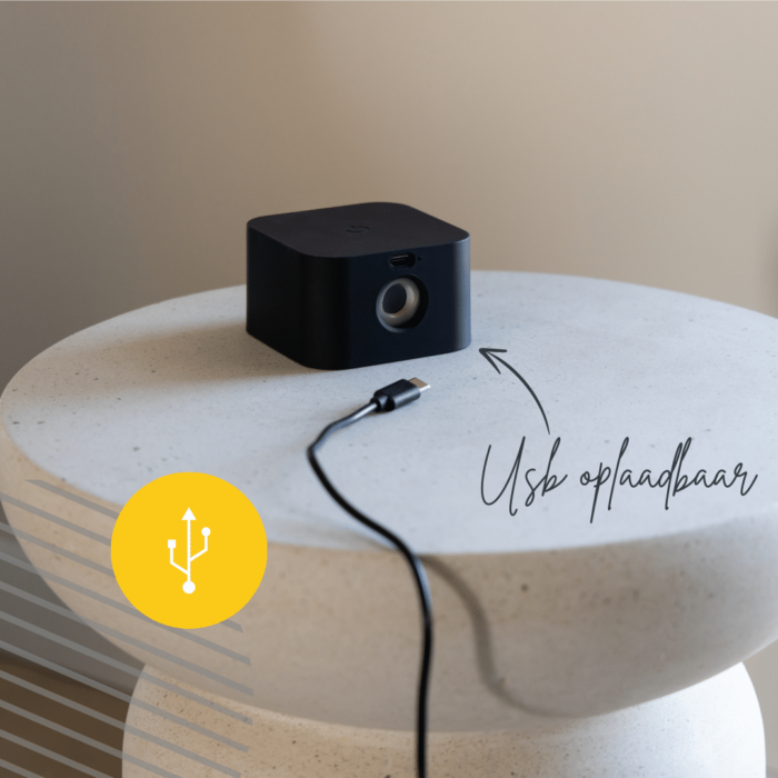 Vierkante Oplaadbare Wandlamp Zwart - Draadloze Verlichting voor Binnen | Latium