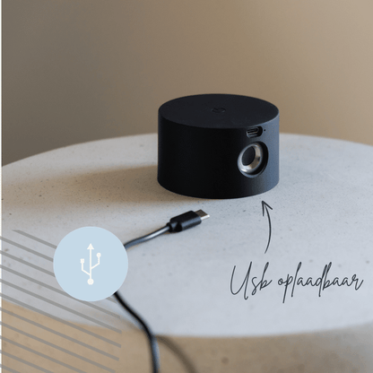 Ronde Oplaadbare Wandlamp Zwart -  Draadloze Verlichting voor Binnen | Latium